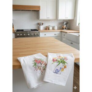Mary Lake-Thompson Tulip Pitcher Sea Life Flour Sack Dish Towel 100% Cotton